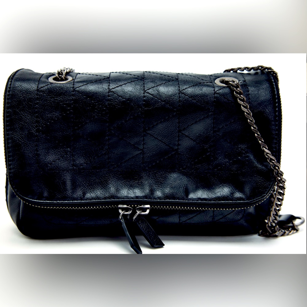 Zara Rocker Flap Bag in Black